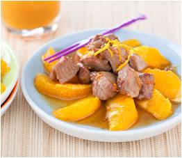 sauté minute d'agneau à l'orange