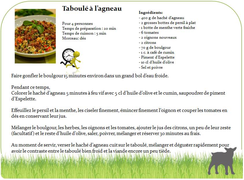 taboulé à l'agneau